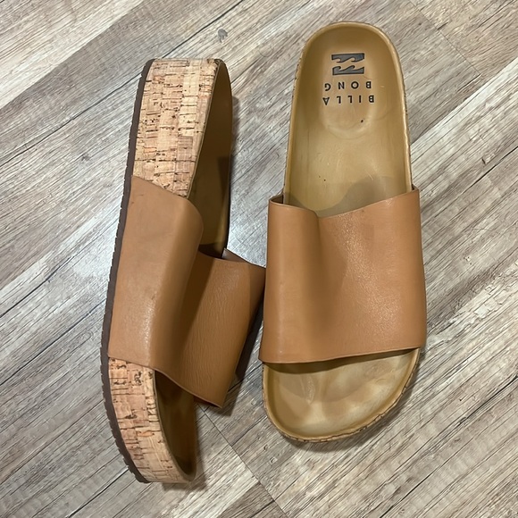 Billabong platform sandals size 8 brown tan - Picture 4 of 4